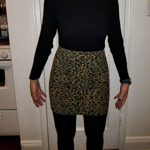 cheetah print skirt h&m